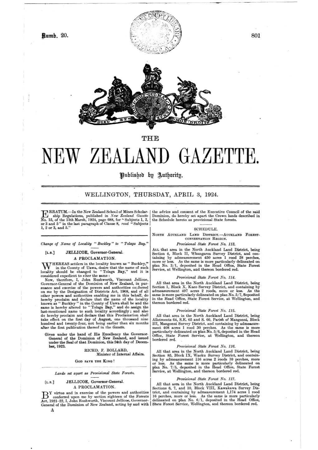 NEW ZEALAND GAZETTE. Juhlisgth H).L Iutgoritji