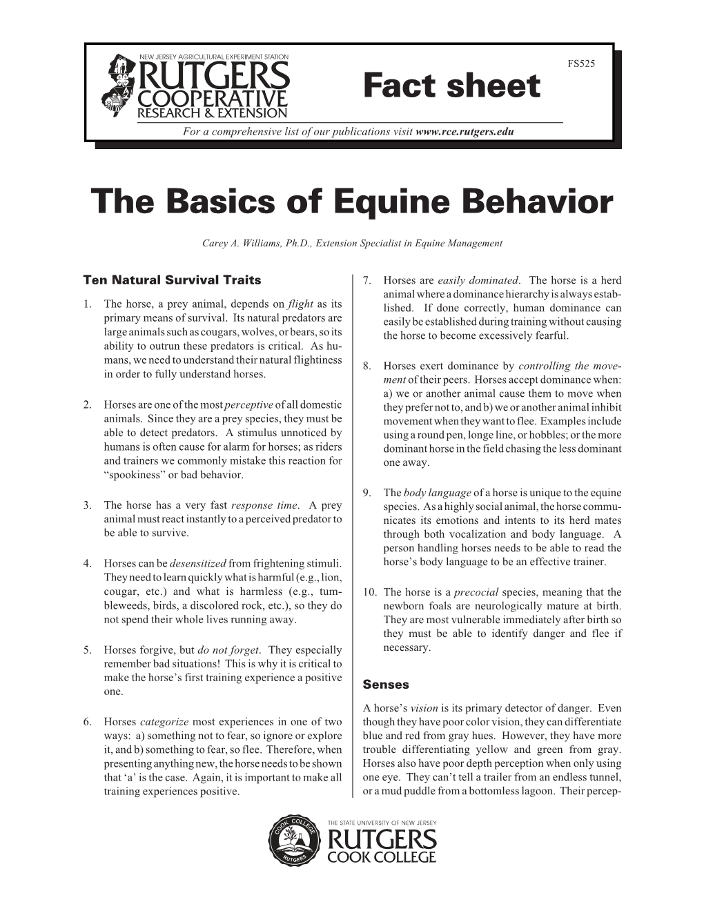 The Basics of Equine Behavior