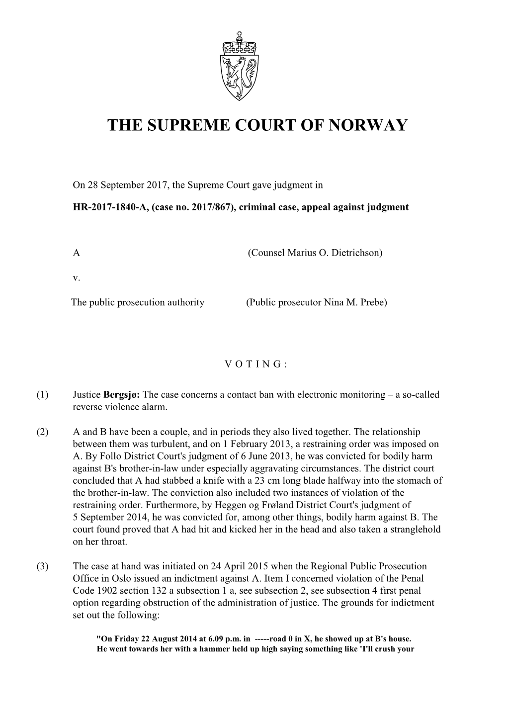 The Supreme Court of Norway