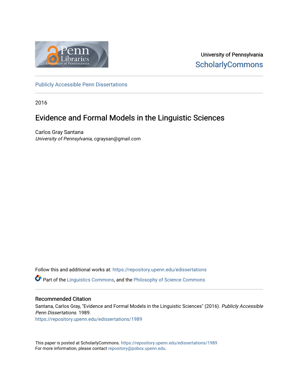 Evidence and Formal Models in the Linguistic Sciences