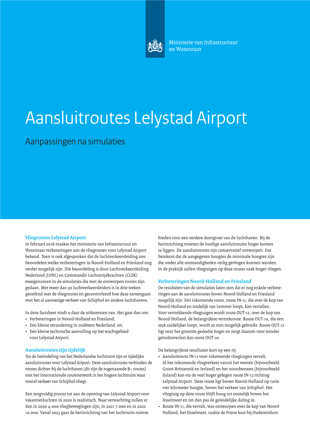 Aansluitroutes Lelystad Airport Aanpassingen Na Simulaties