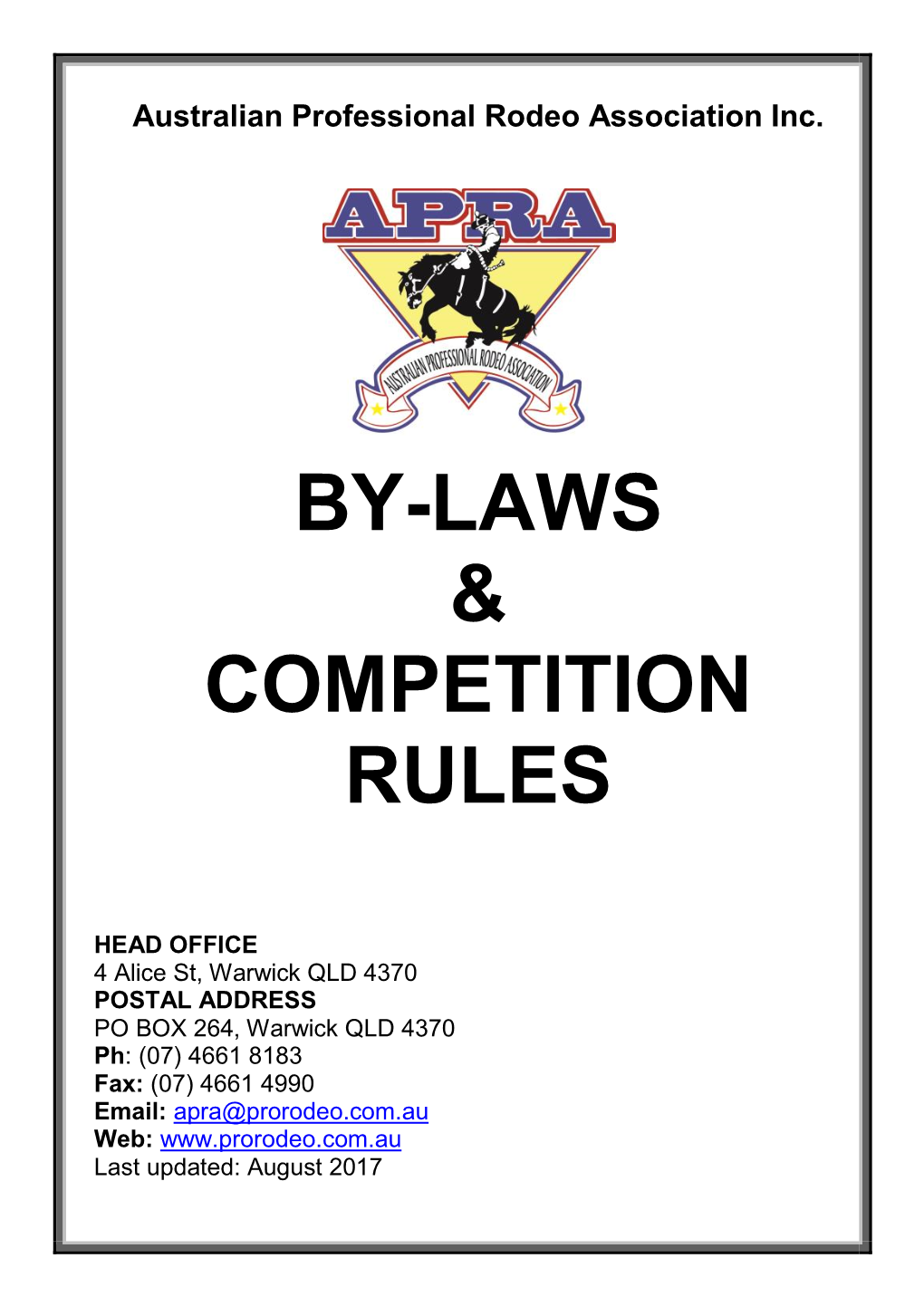By-Laws & Competition Rules