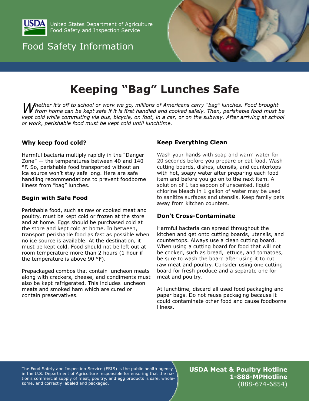 Keeping 'Bag' Lunches Safe