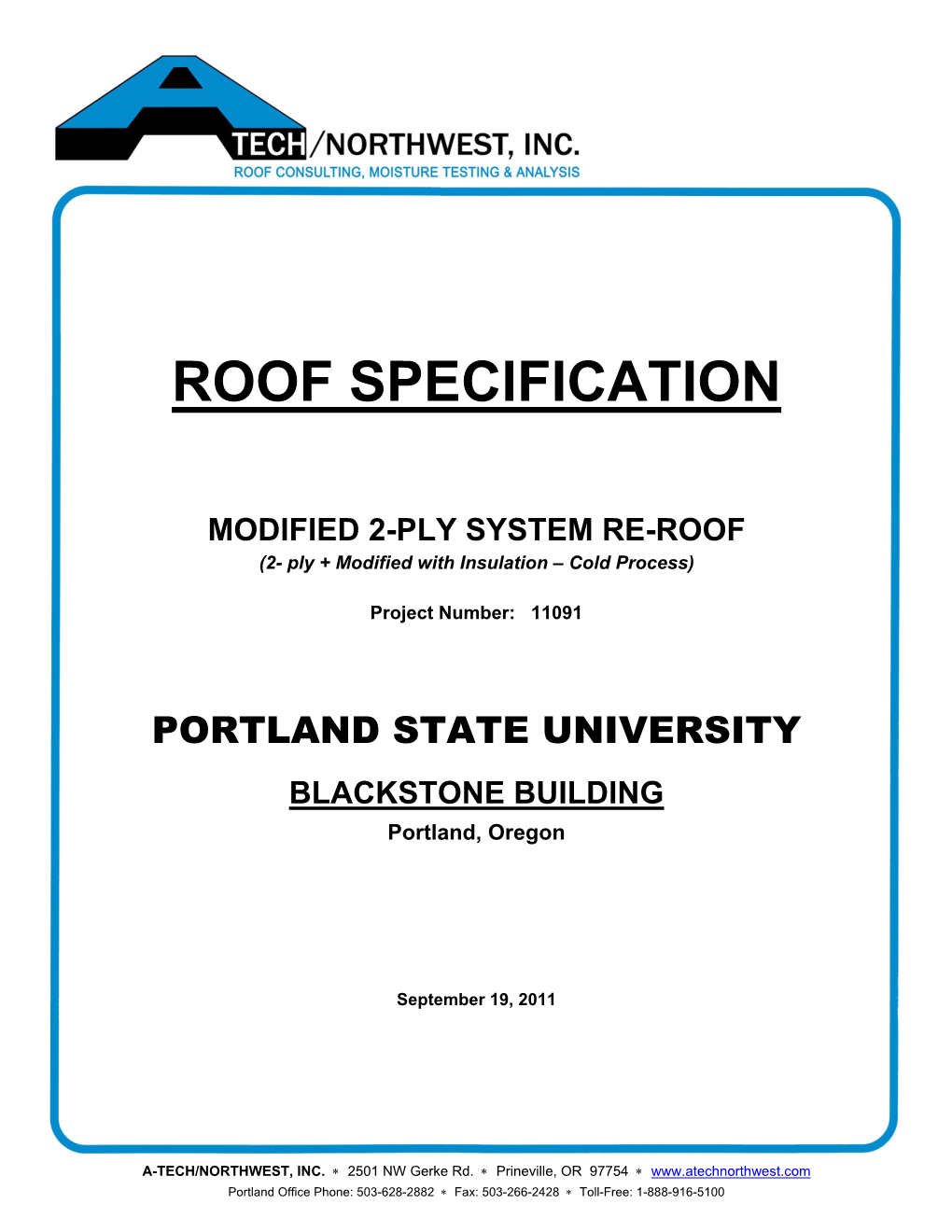 Roof Specification