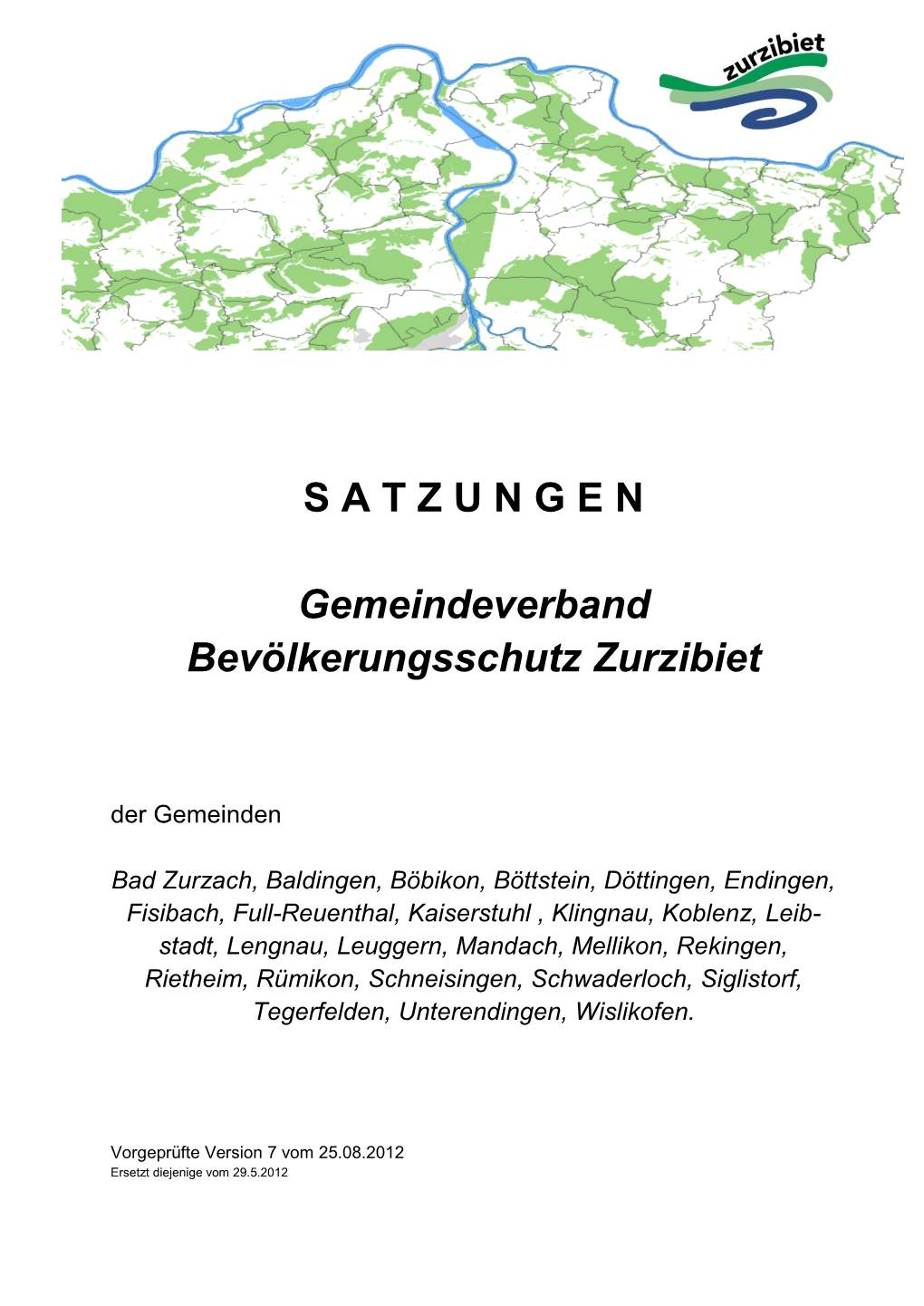 Satzungen Gemeindeverband Bevölkerungsschutz Zurzibiet