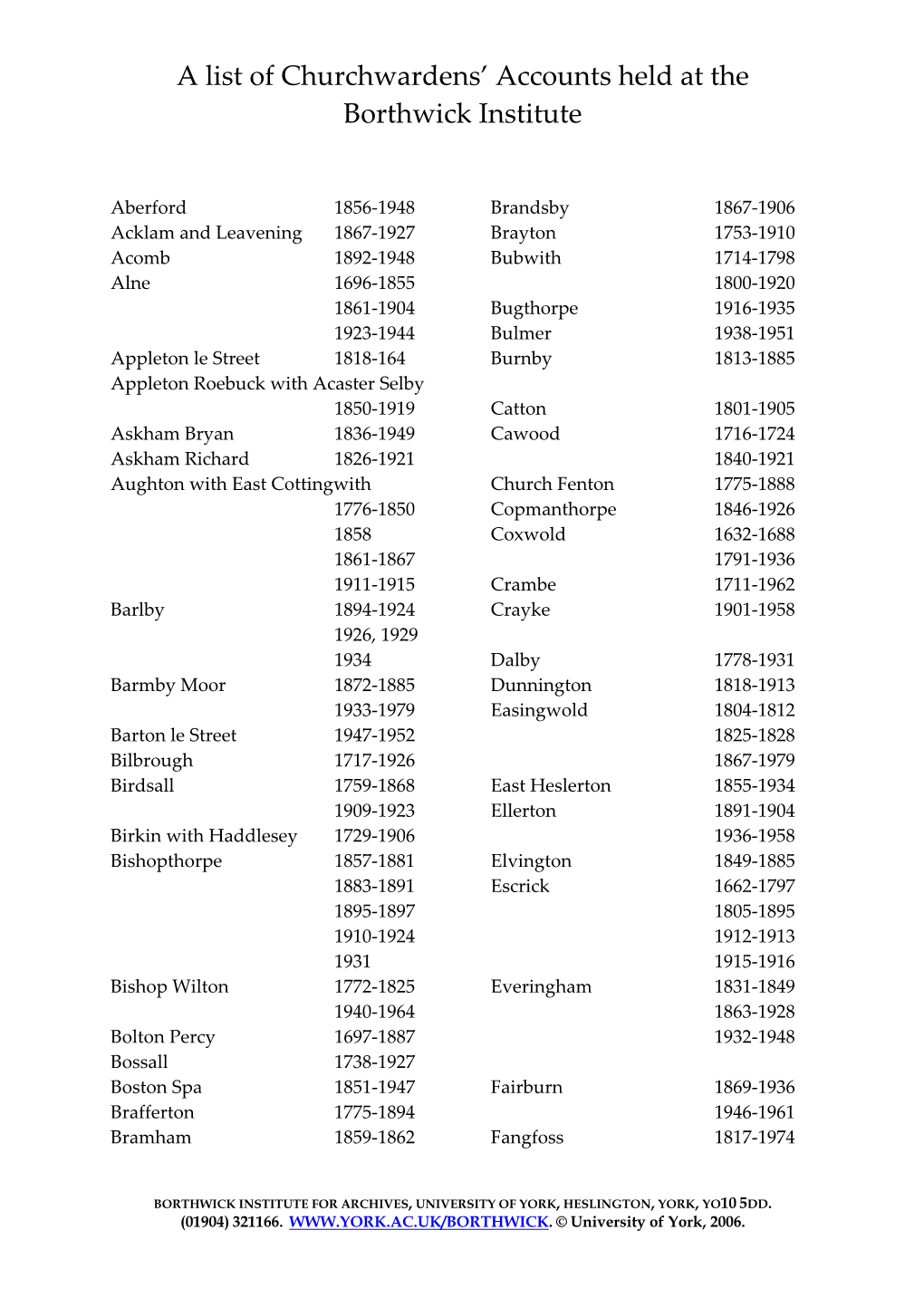 Churchwardens' Holdings (PDF , 110Kb)