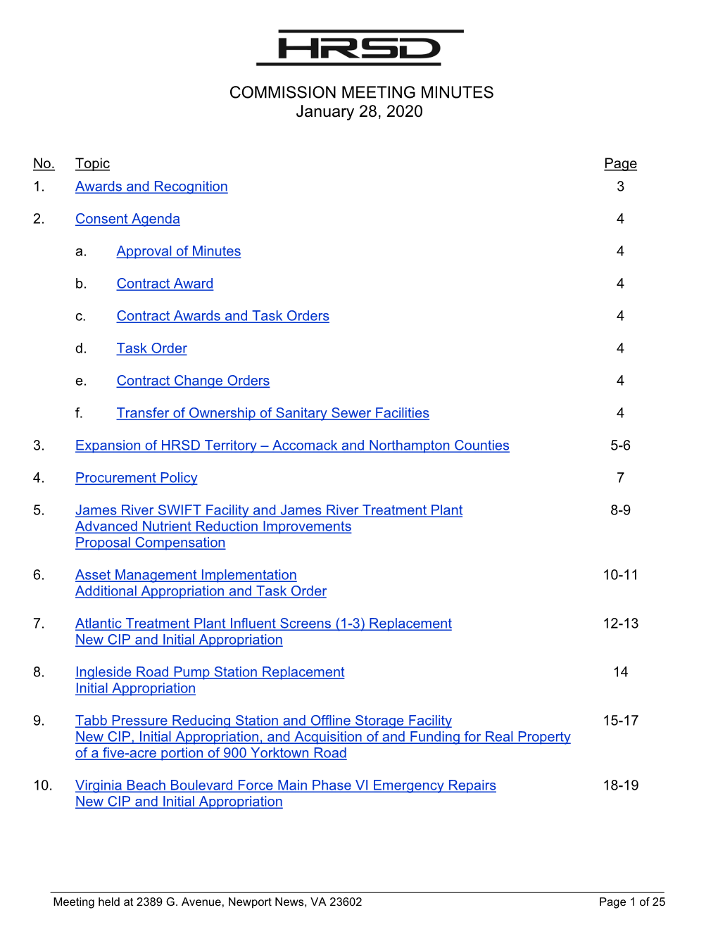 COMMISSION MEETING MINUTES January 28, 2020