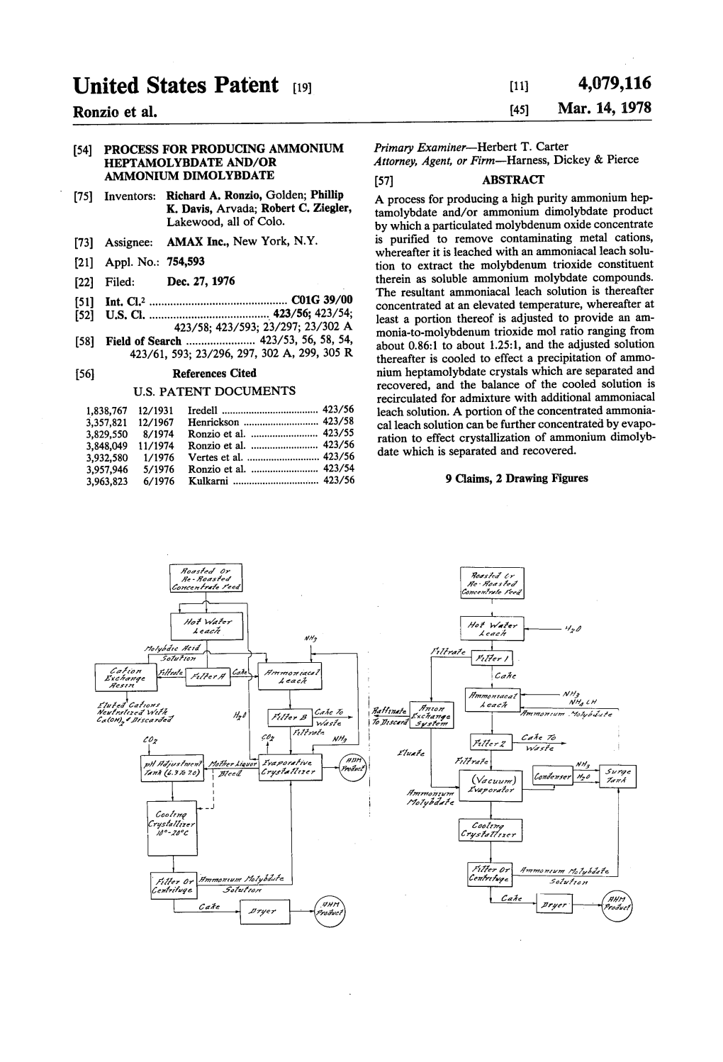 United States Patent (19) (11) 4,079,116 Ronzio Et Al