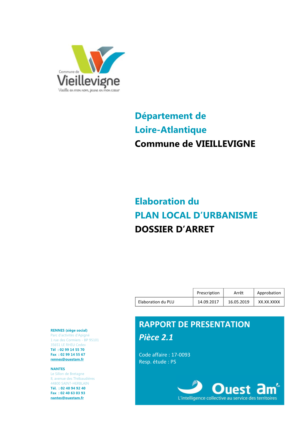 Département De Loire-Atlantique Commune De VIEILLEVIGNE