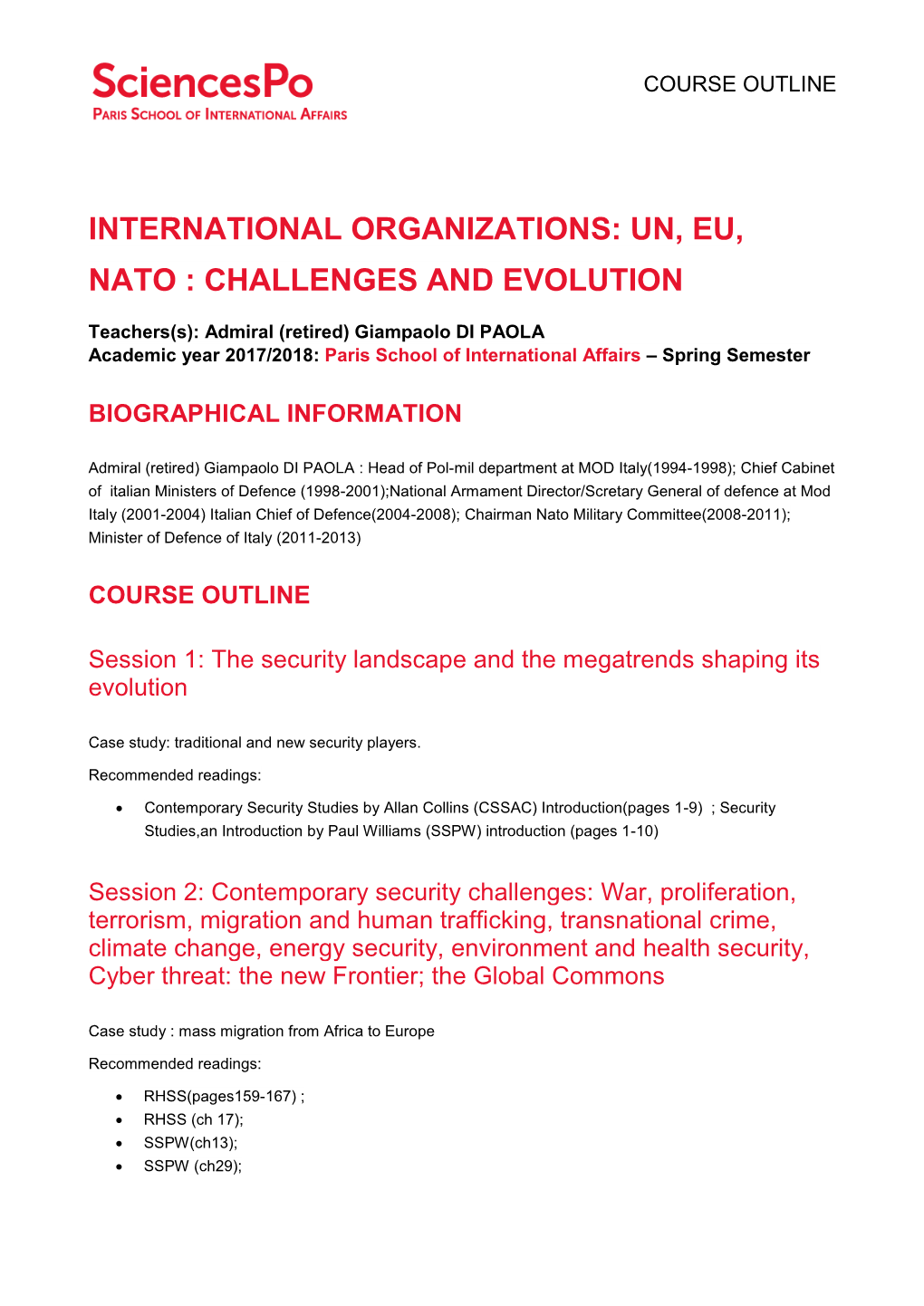 International Organizations: Un, Eu, Nato : Challenges and Evolution