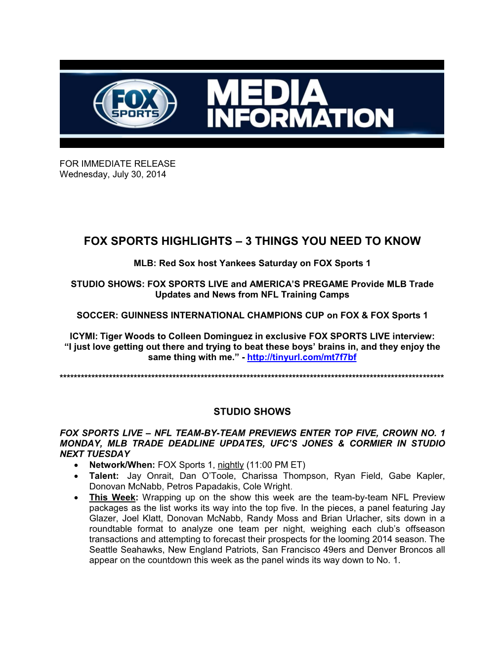 Fox Sports Highlights – 3 Things You Need to Know