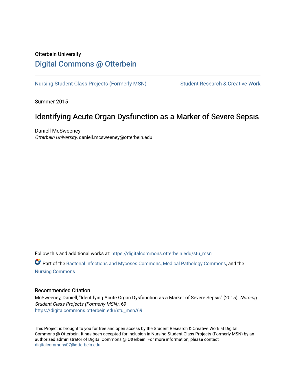 Identifying Acute Organ Dysfunction As a Marker of Severe Sepsis