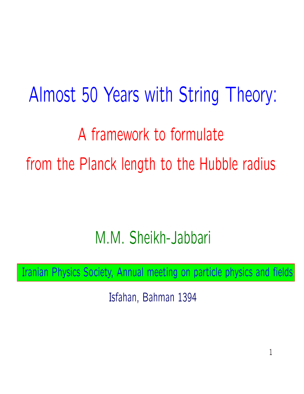 Almost 50 Years with String Theory