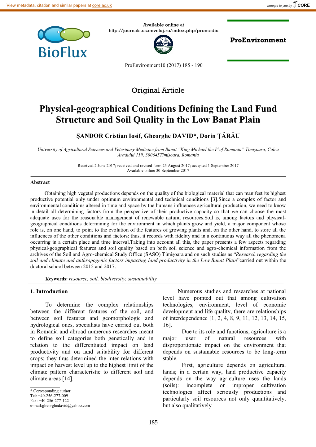 Physical-Geographical Conditions Defining the Land Fund Structure and Soil Quality in the Low Banat Plain