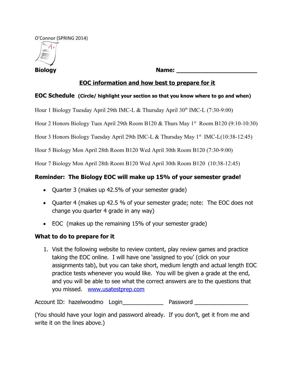 EOC Information and How Best to Prepare for It