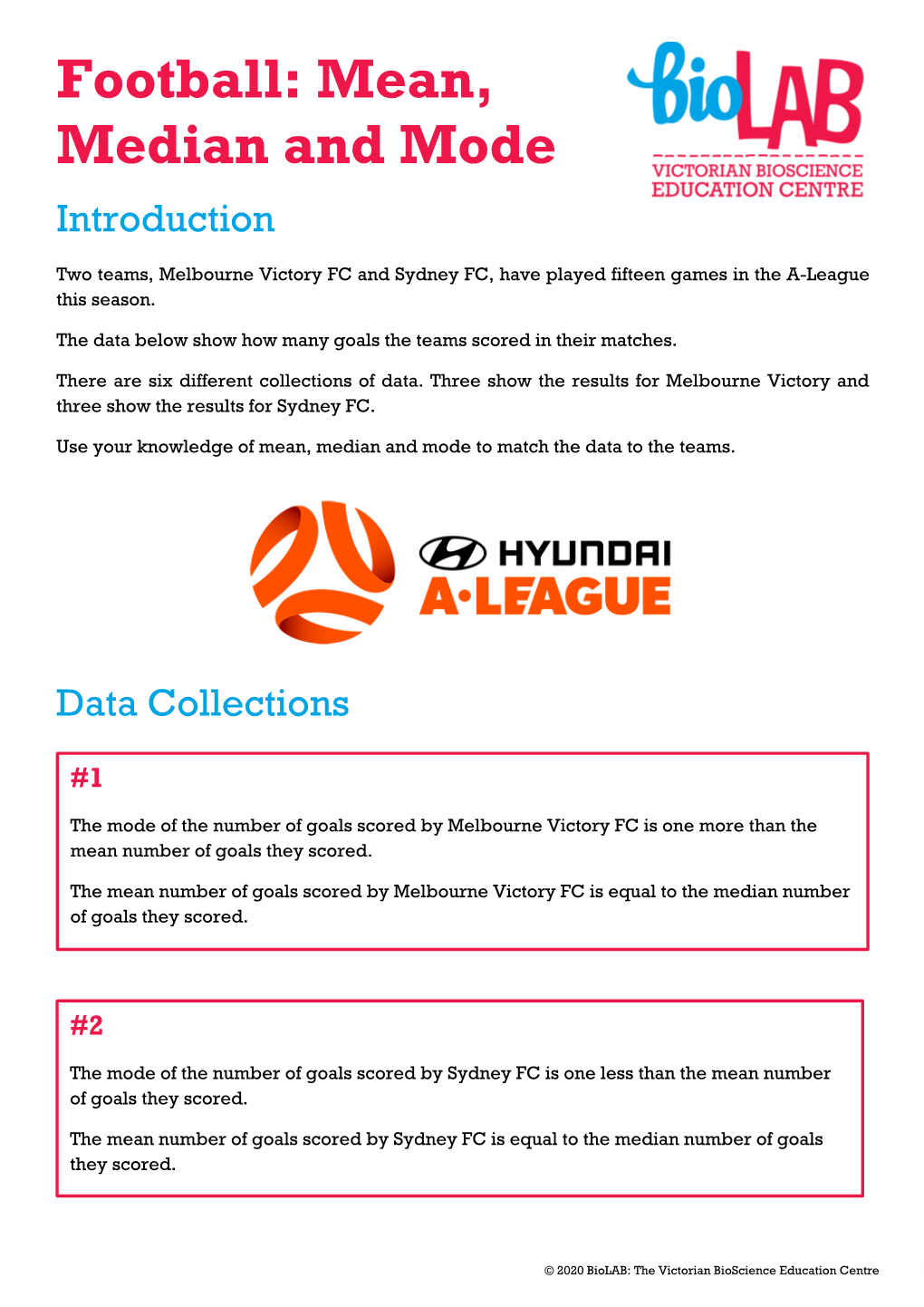 Football: Mean, Median and Mode Introduction