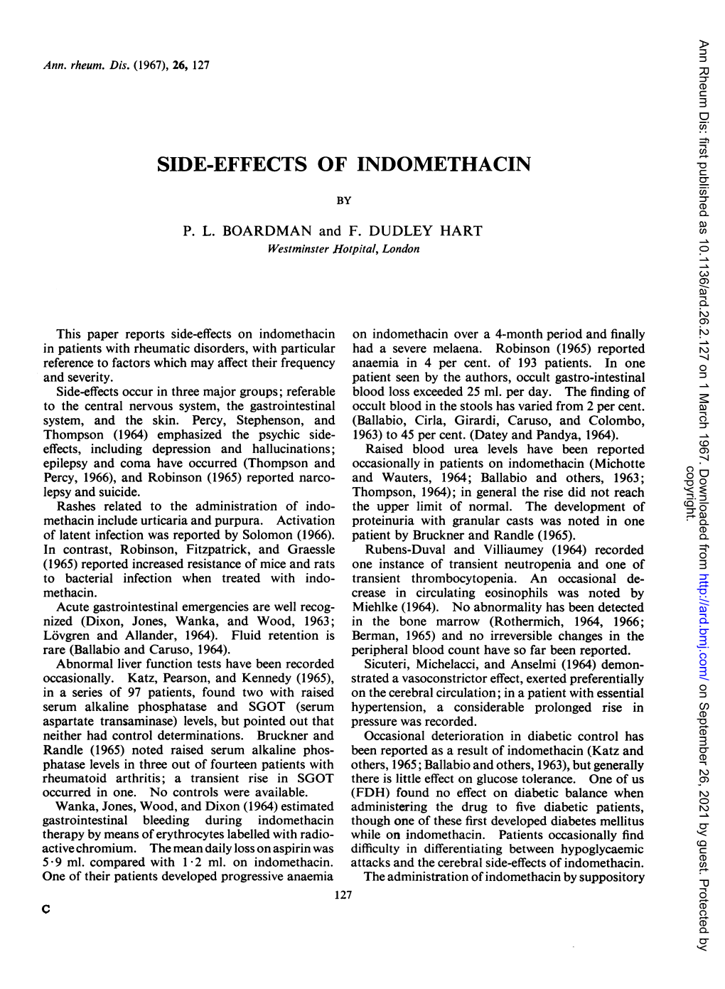 Side-Effects of Indomethacin