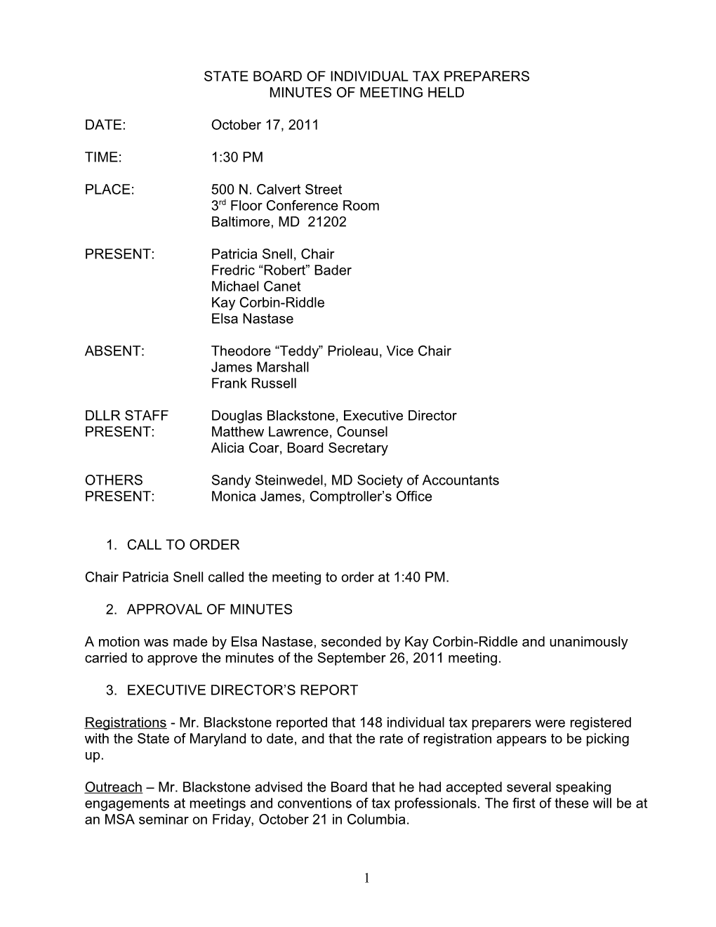 State Board of Individual Tax Preparers