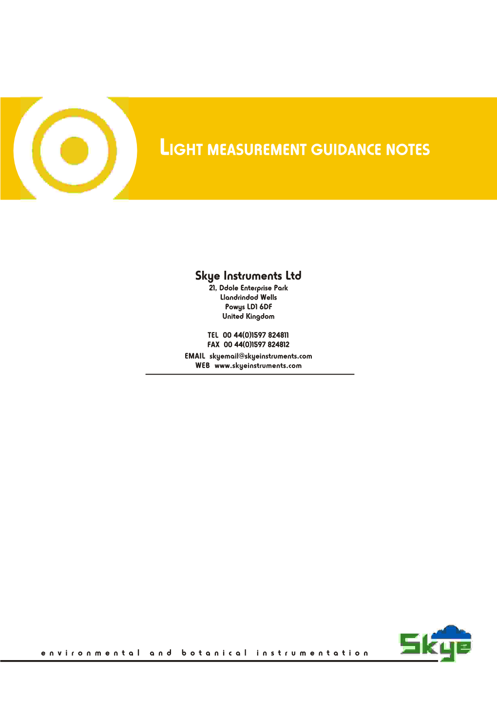 Light Measurement Guidance Notes