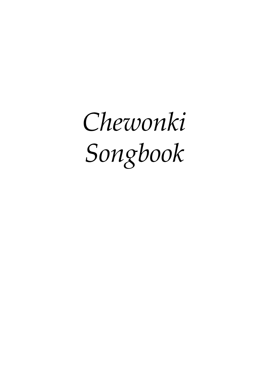 Chewonki Songbook 2020