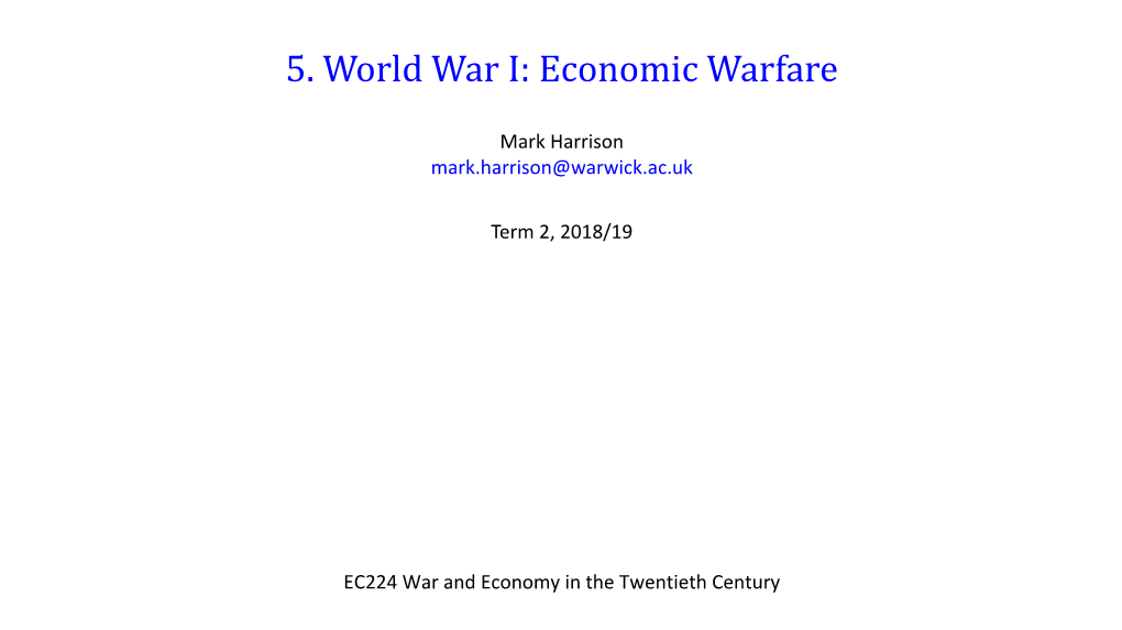 Economic Warfare