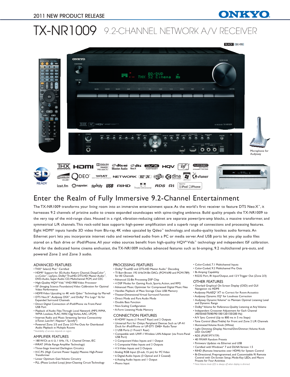 Tx-Nr1009 9.2-Channel Network A/V Receiver