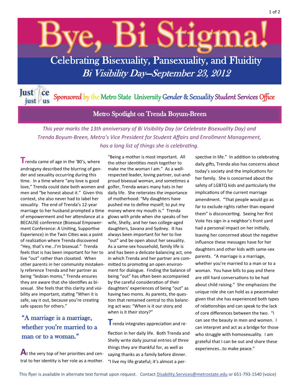 Celebrating Bisexuality, Pansexuality, and Fluidity Bi Visibility Day—September 23, 2012