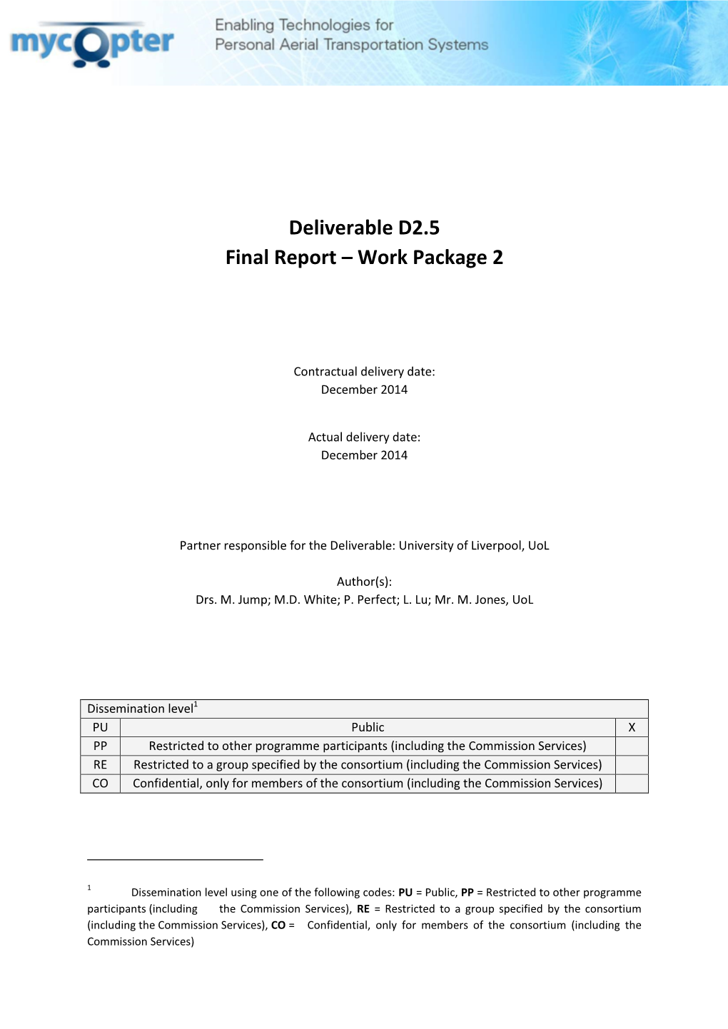 Deliverable D2.5 Final Report – Work Package 2