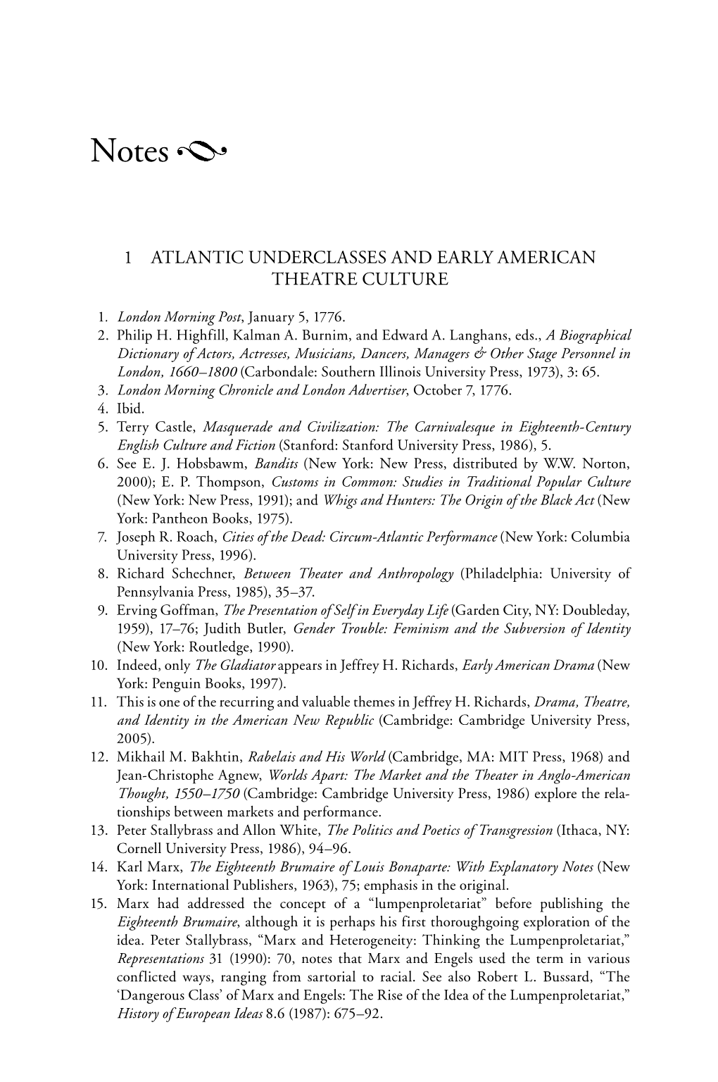 1 Atlantic Underclasses and Early American Theatre Culture