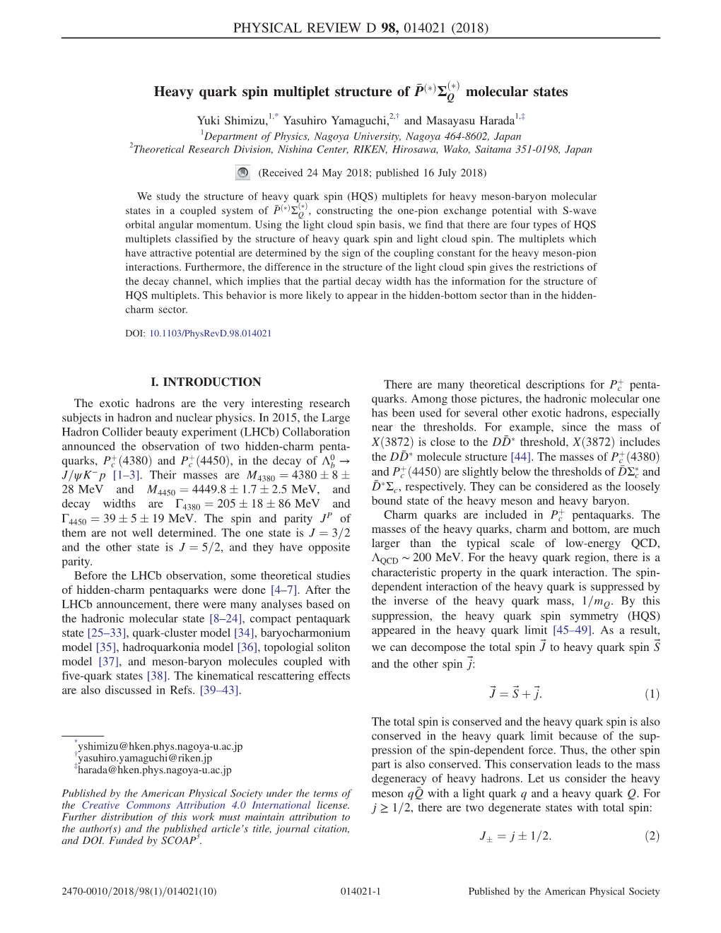 Heavy Quark Spin Multiplet Structure of P