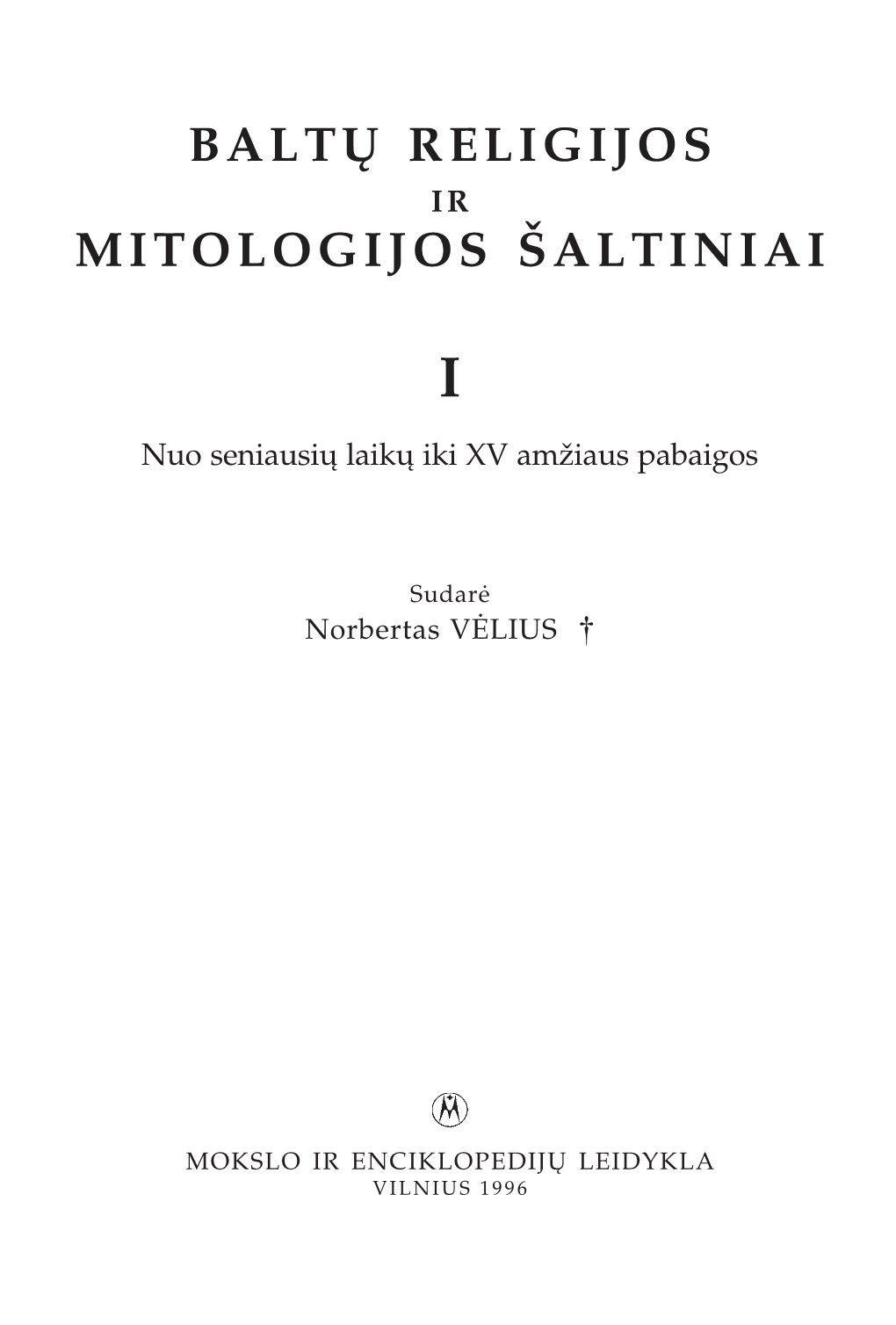 Baltų Religijos Mitologijos Šaltiniai