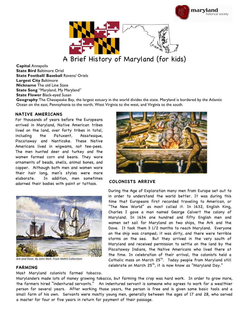 A Brief History of Maryland (For Kids)