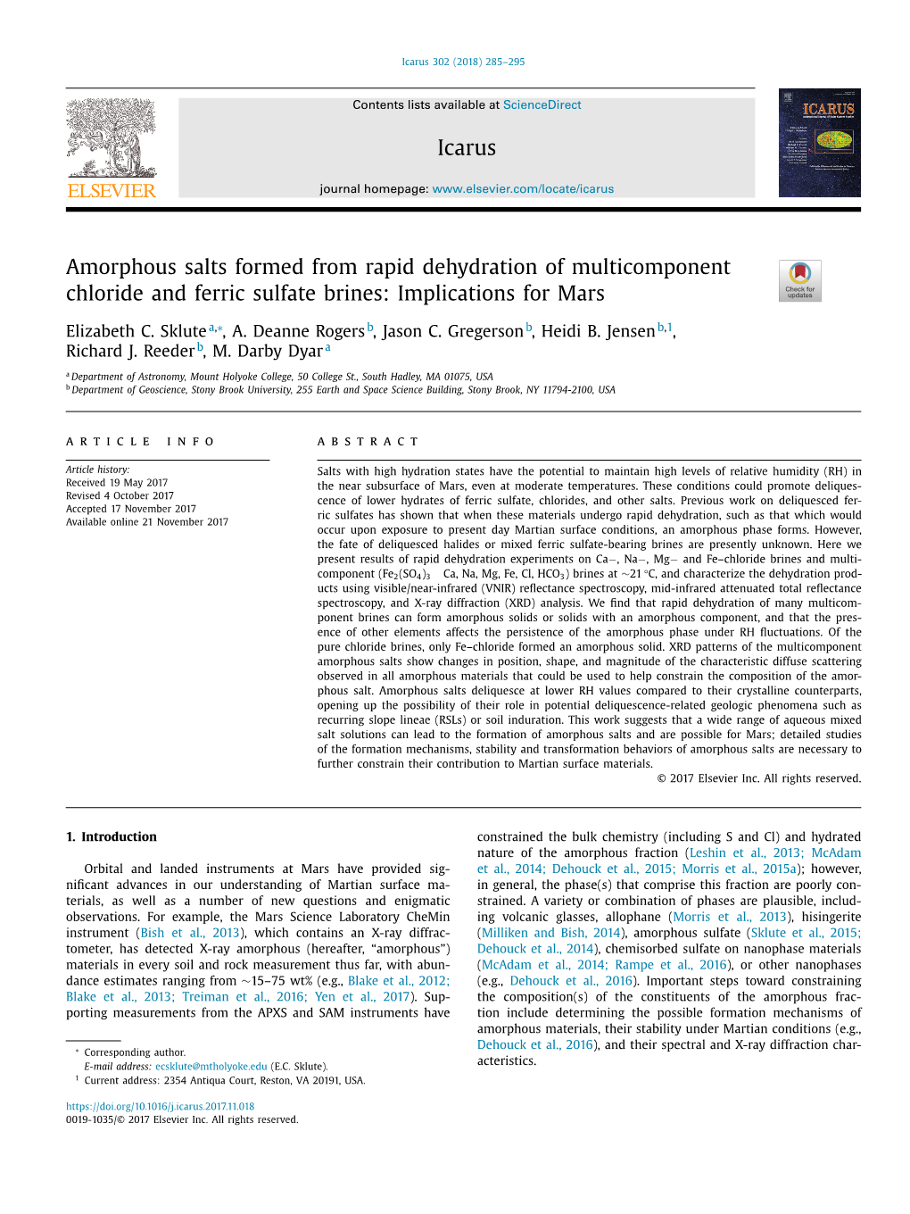 Amorphous Salts Formed from Rapid Dehydration of Multicomponent Chloride and Ferric Sulfate Brines: Implications for Mars