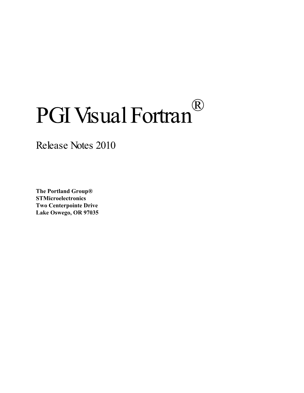 PGI Visual Fortran®