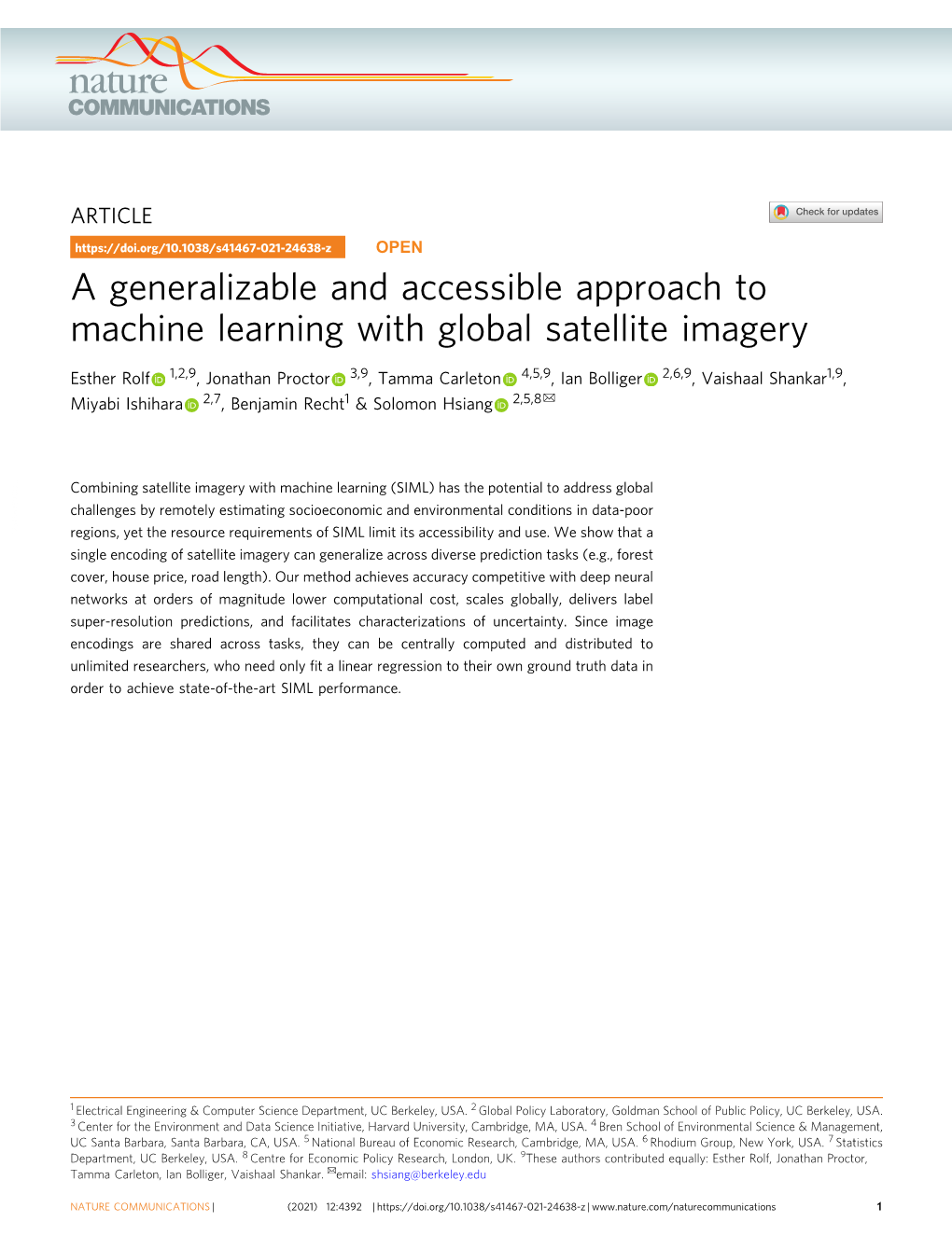 A Generalizable and Accessible Approach to Machine Learning with Global Satellite Imagery