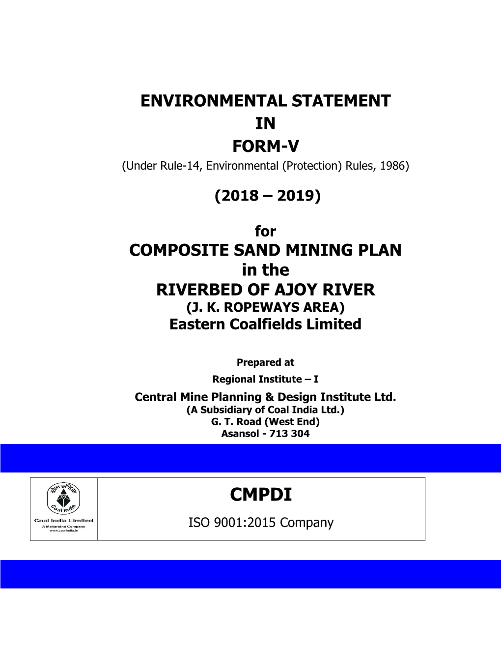 Environmental Statement in Form-V Composite Sand