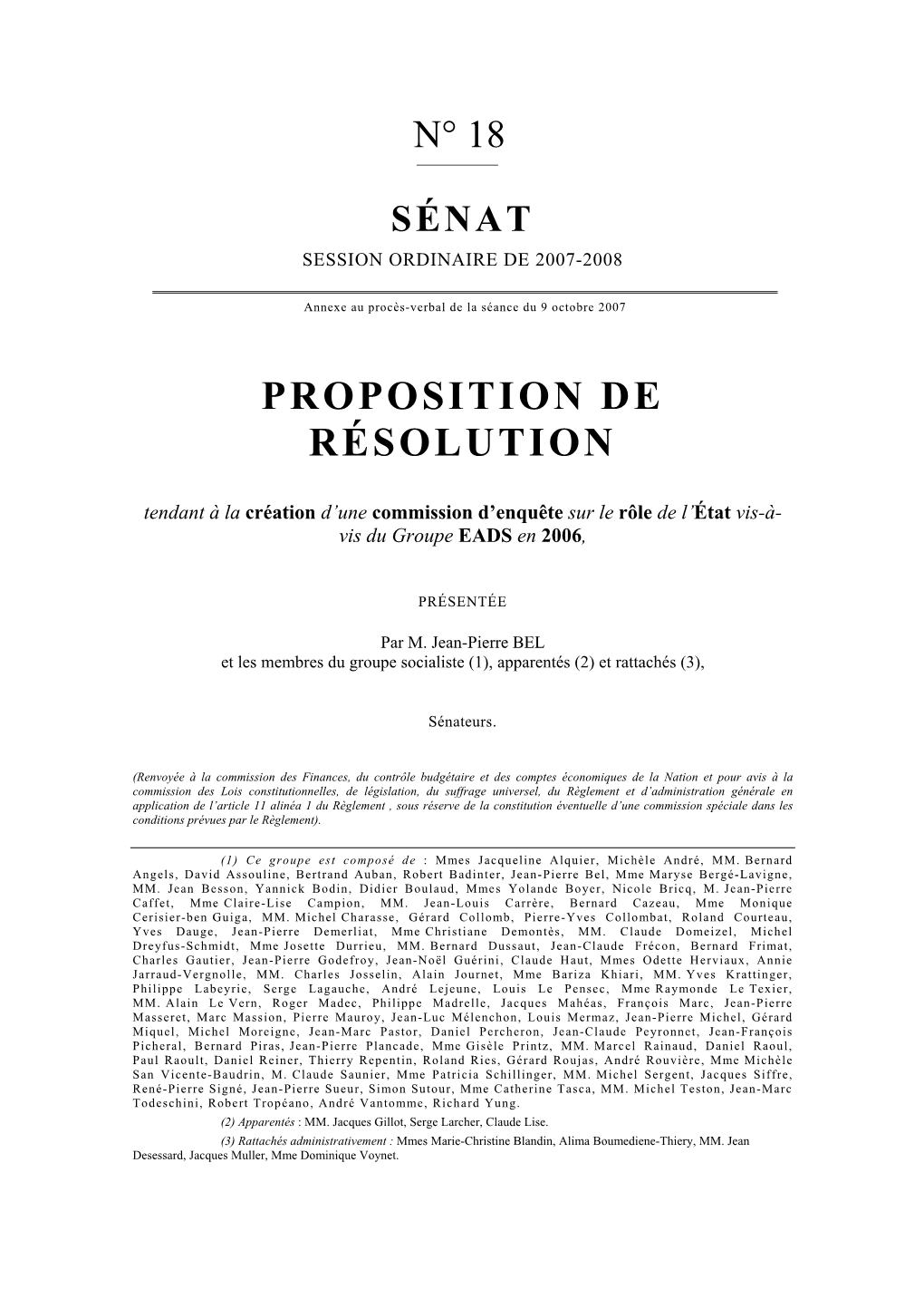 Proposition De Résolution