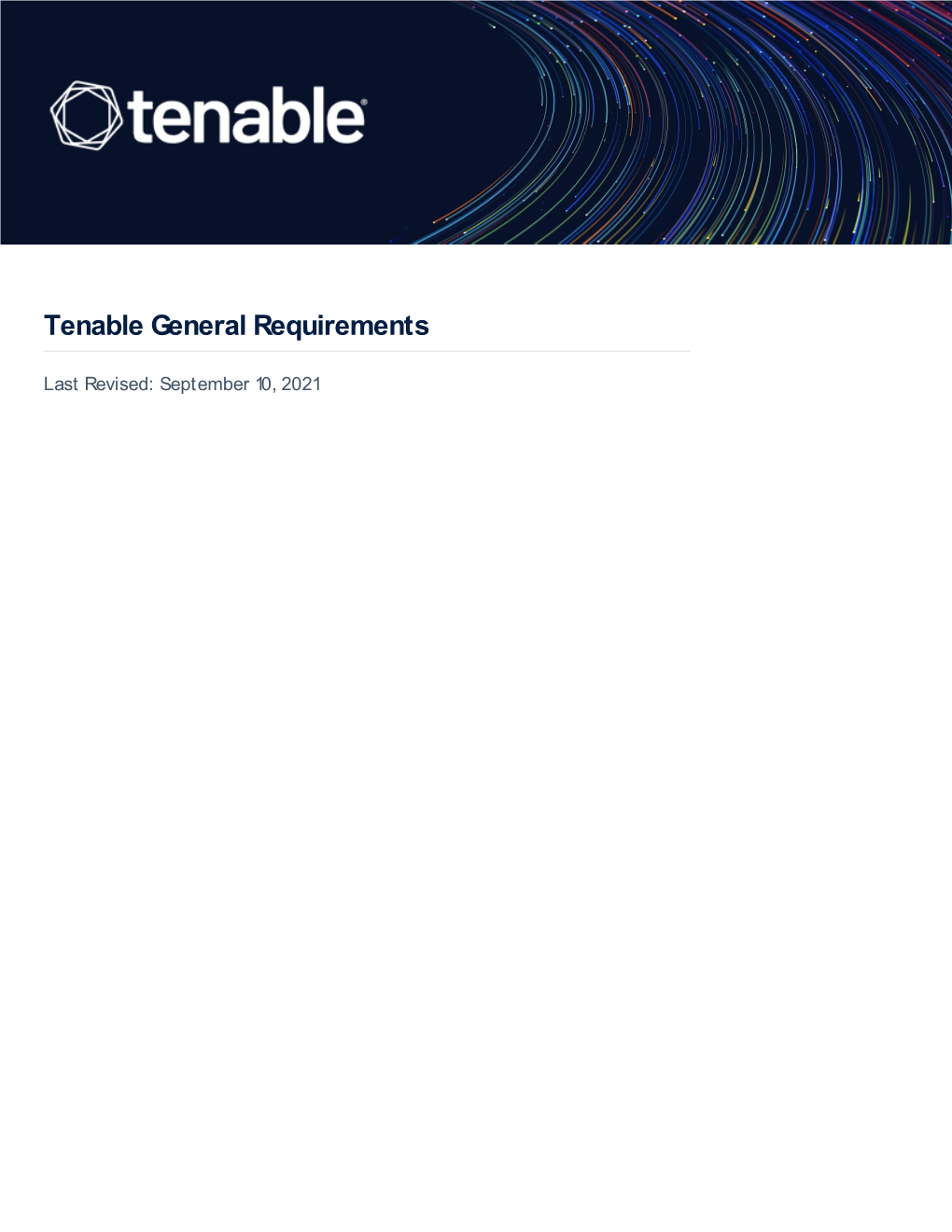 Tenable General Requirements