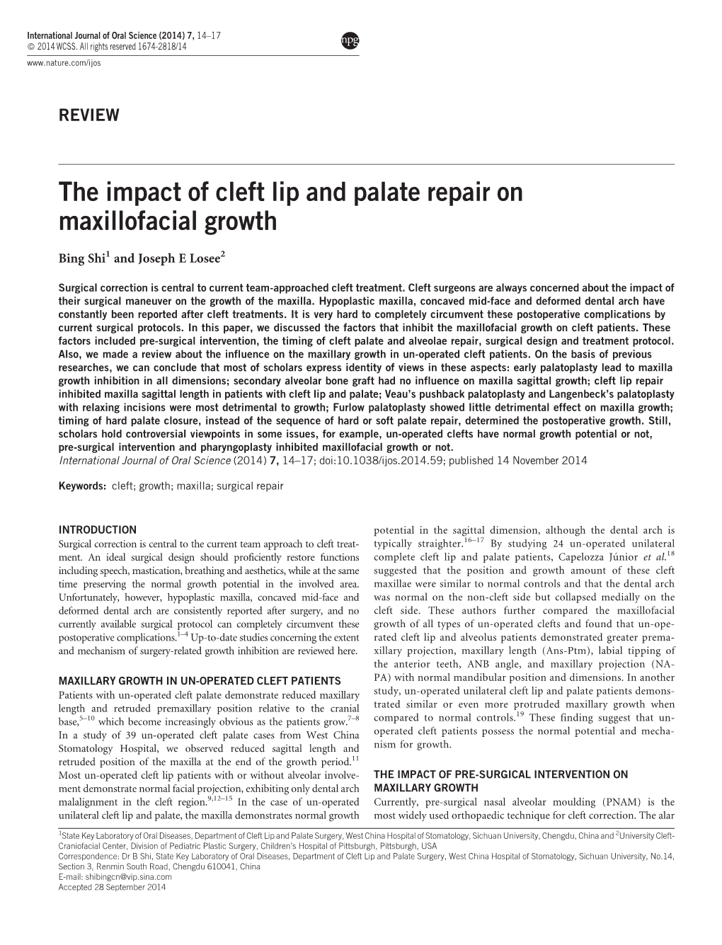 The Impact of Cleft Lip and Palate Repair on Maxillofacial Growth