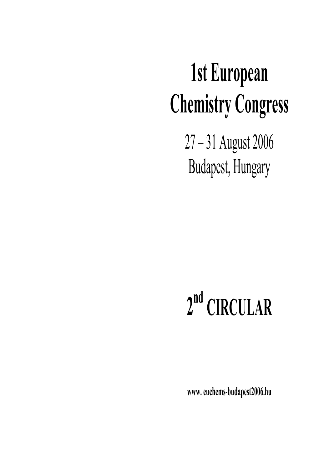 1St European Chemistry Congress 2