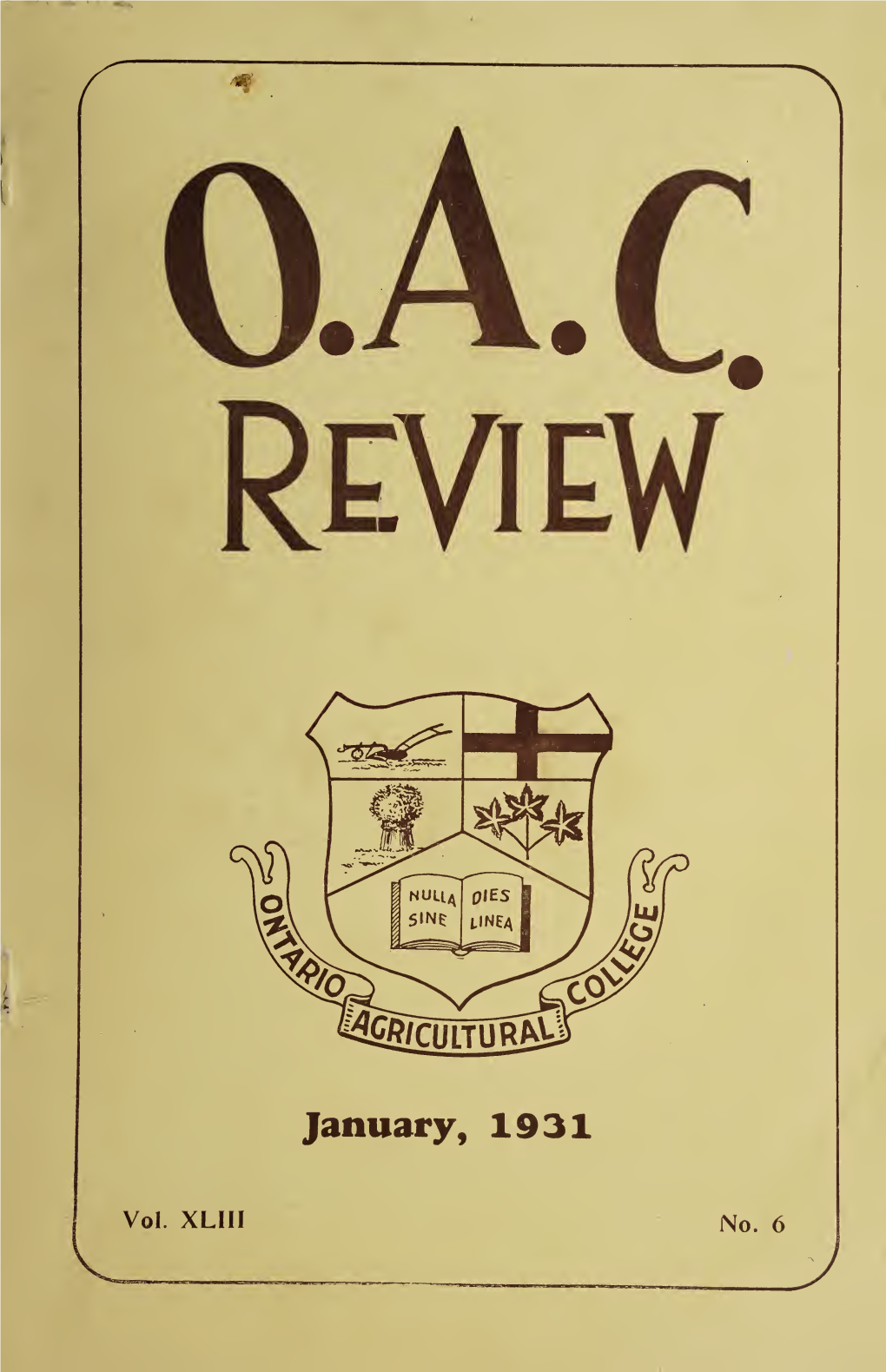 OAC Review Volume 43 Issue 6, January 1931