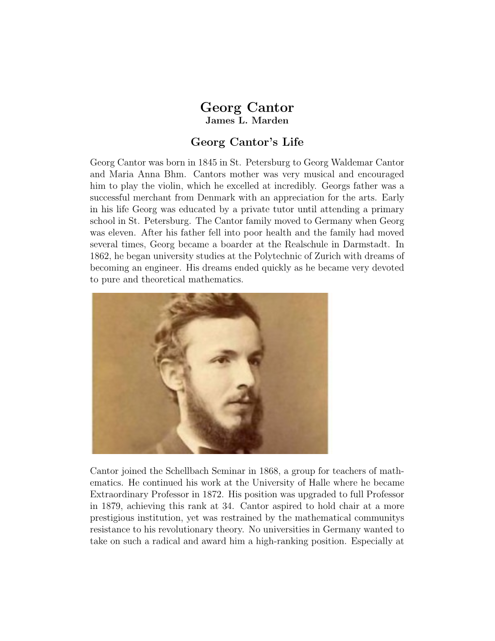 Georg Cantor James L