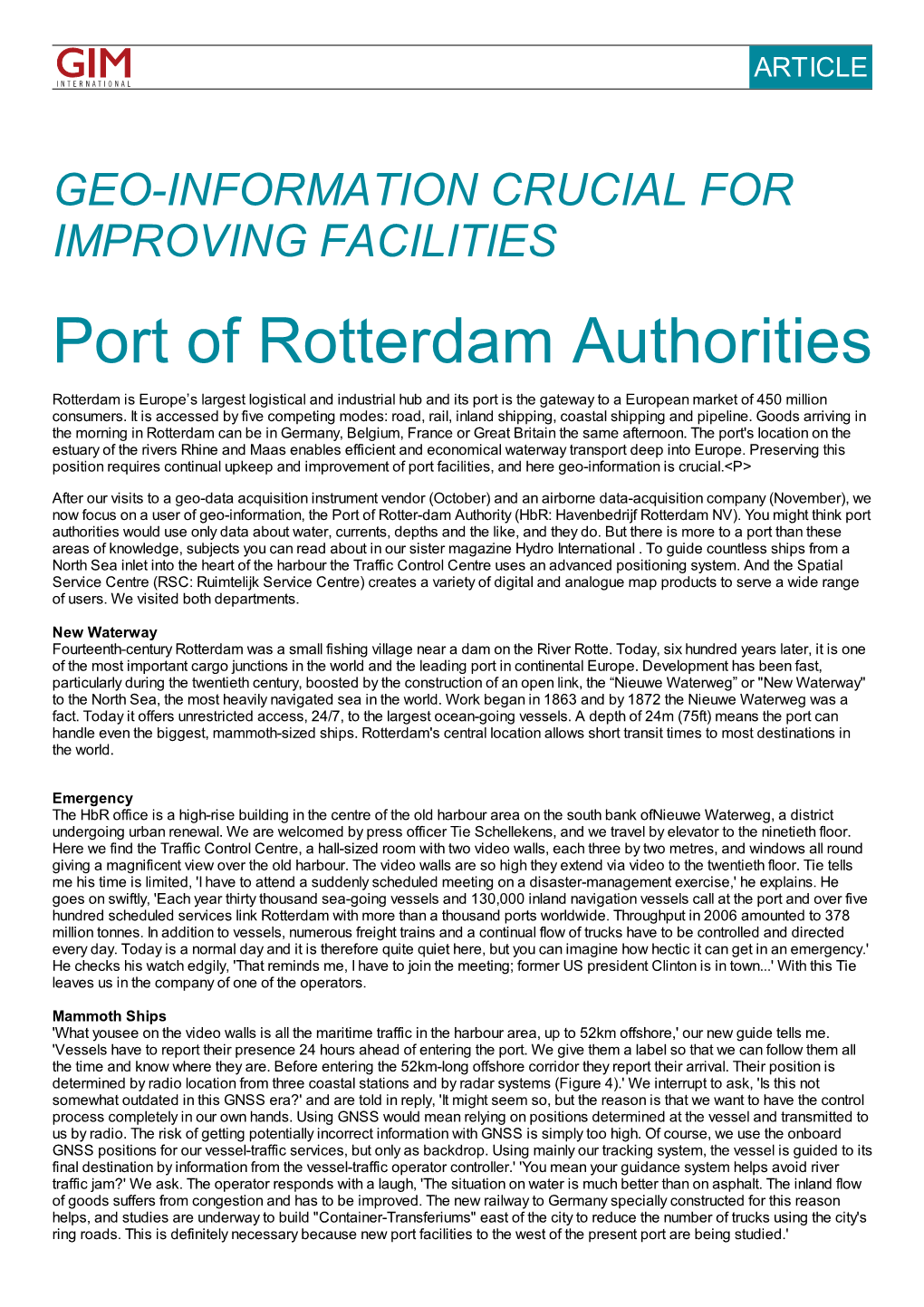 Port of Rotterdam Authorities