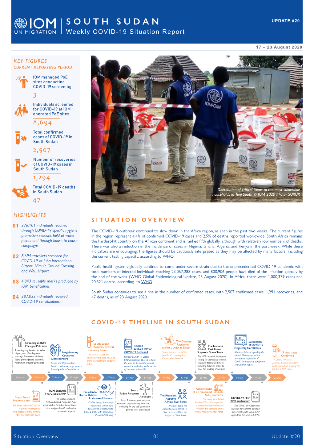 SOUTH SUDAN UPDATE #20 Weekly COVID-19 Situation Report