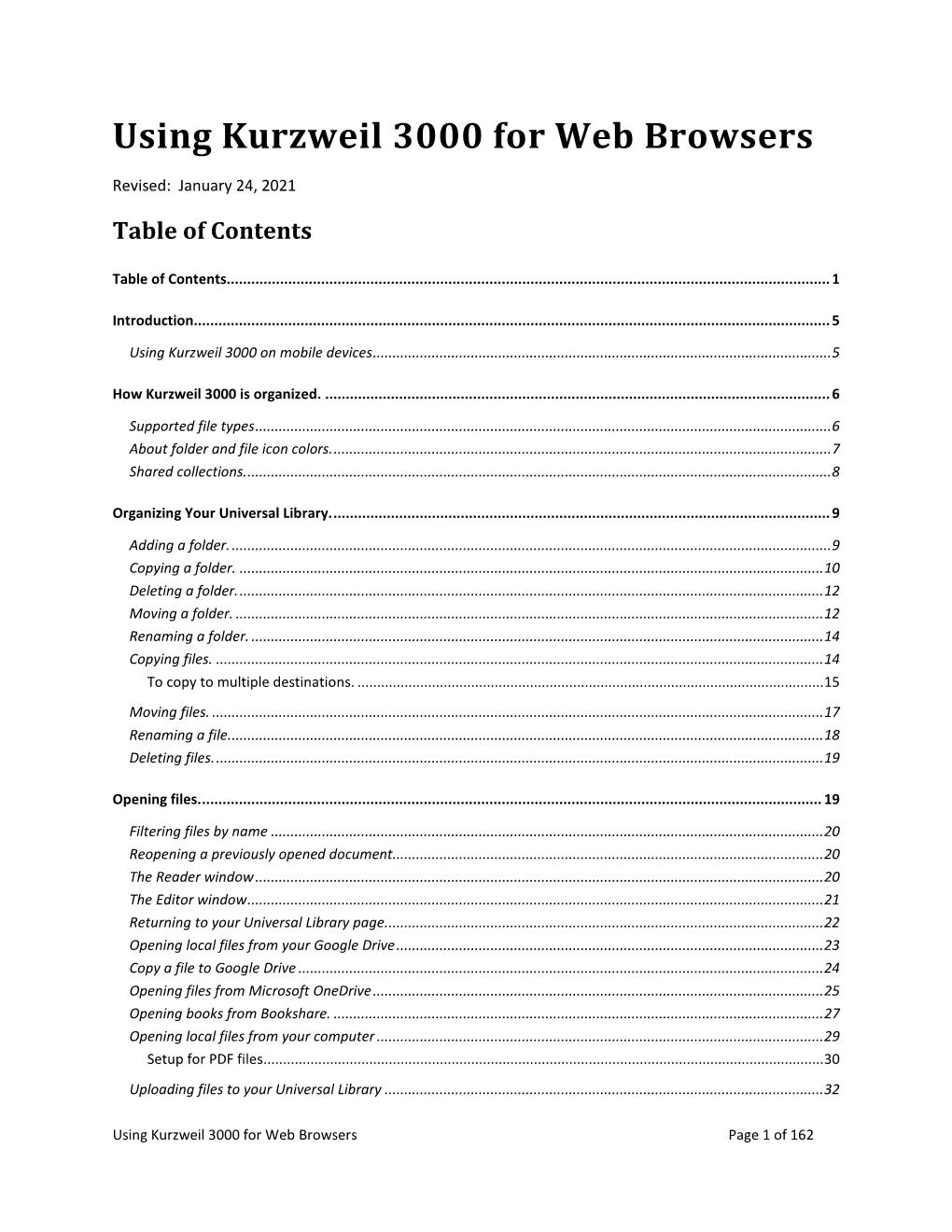 Using Kurzweil 3000 for Web Browsers