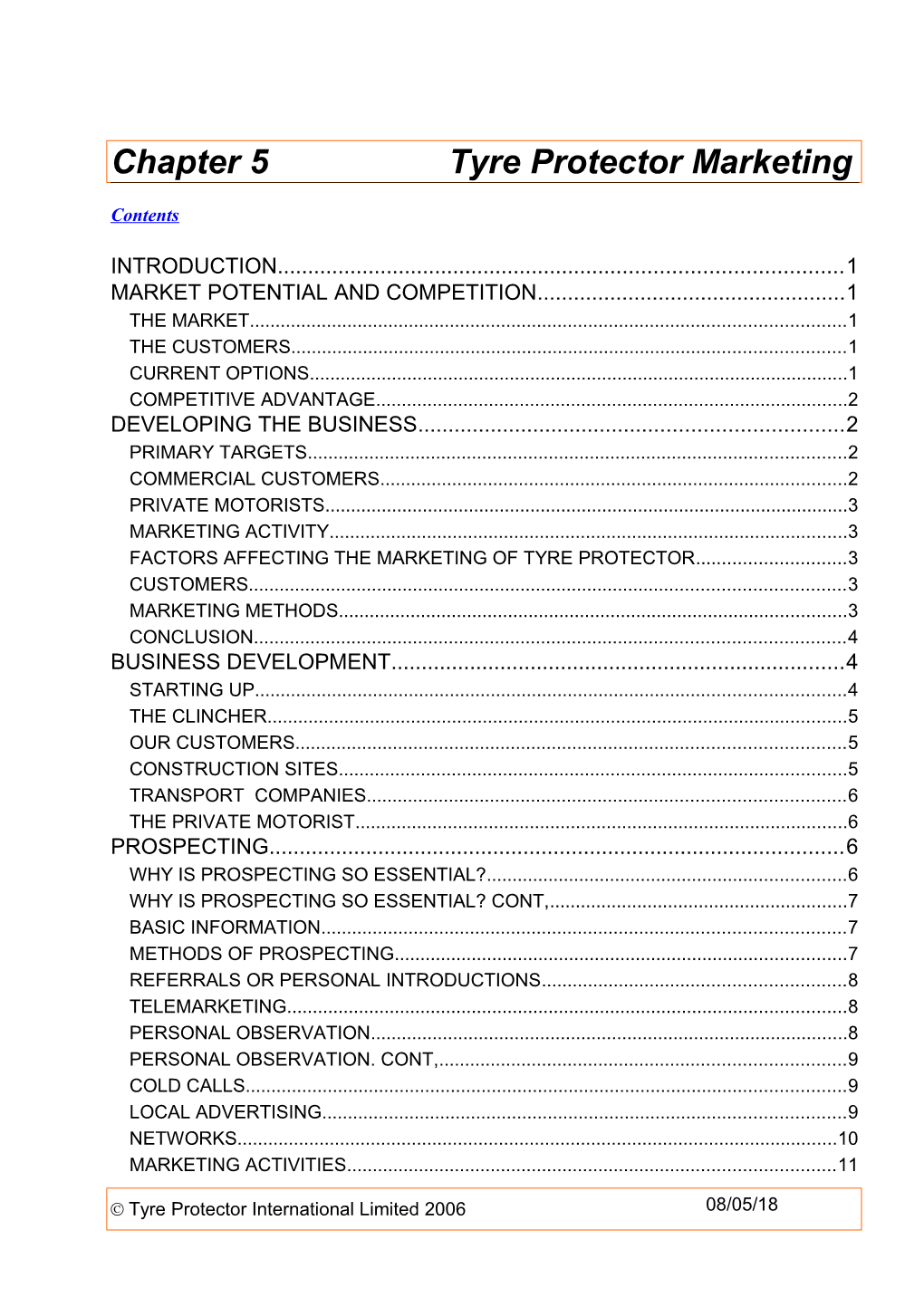 Tyre Protector Industries Operations Manual