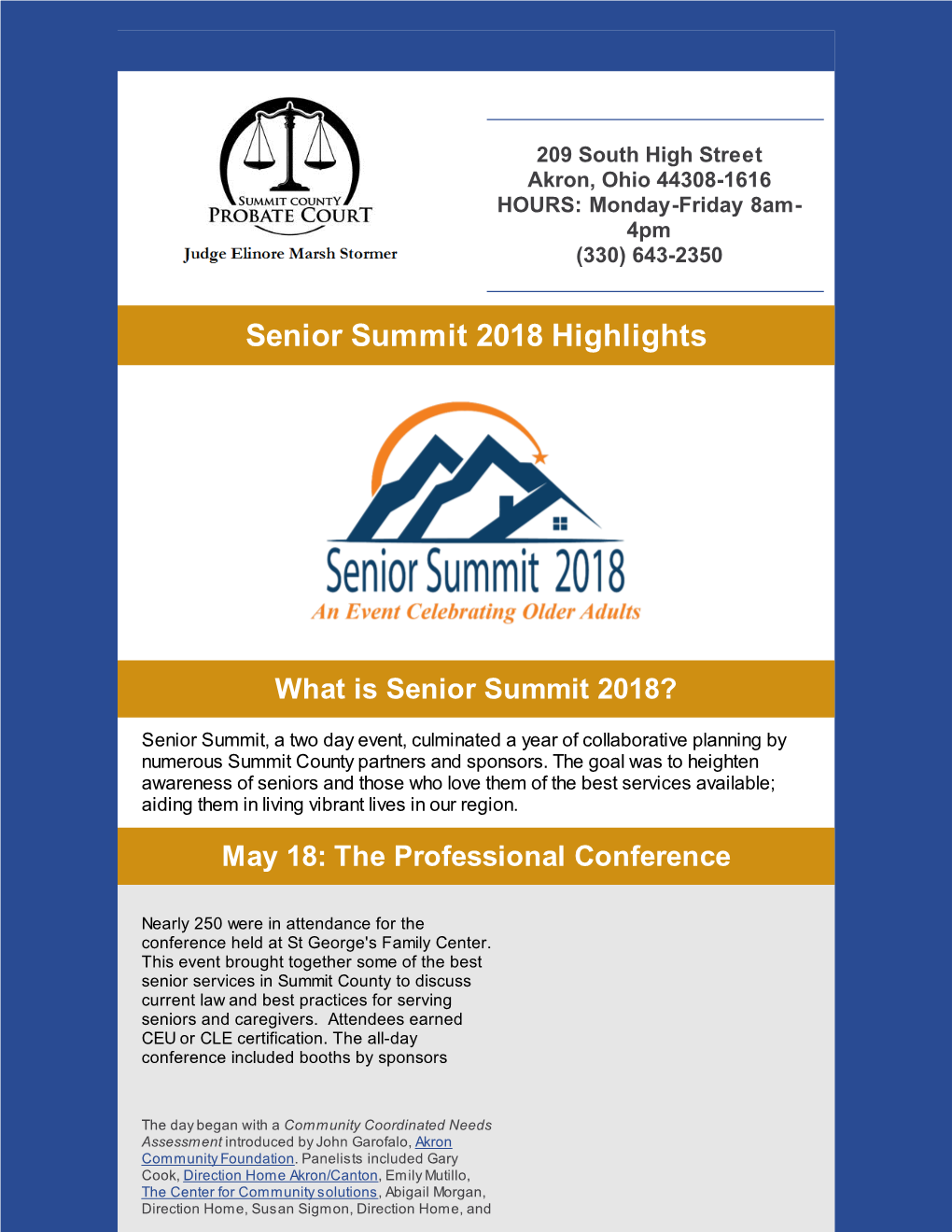 Senior Summit 2018 Highlights