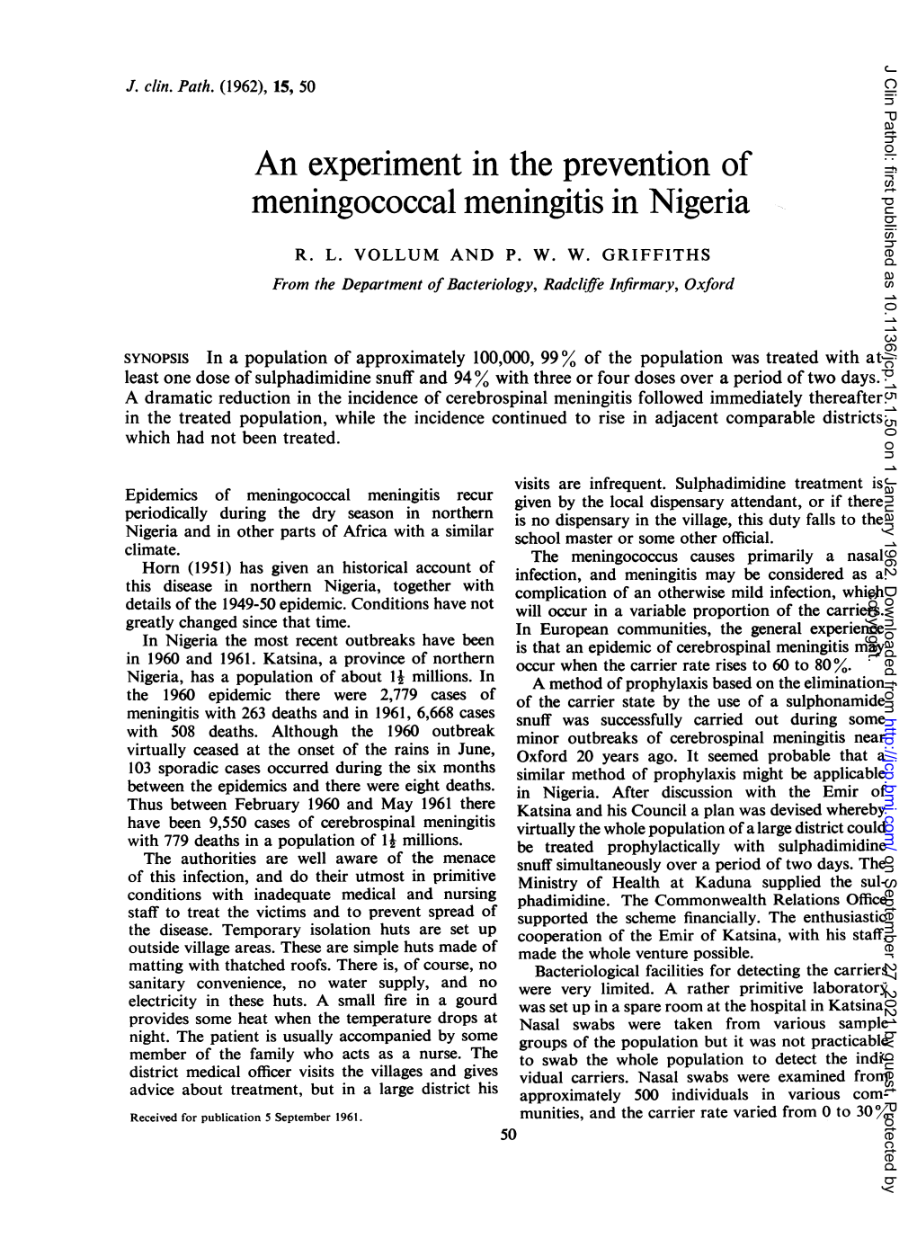 Meningococcal Meningitis in Nigeria