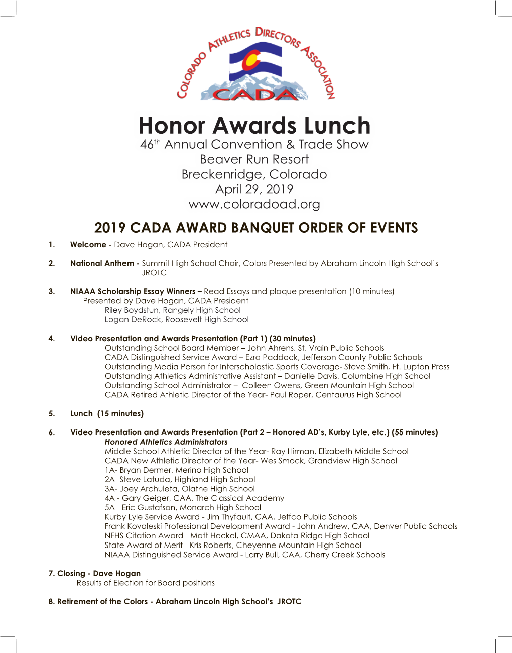 Honor Awards Lunch