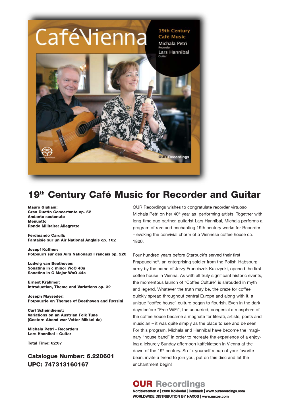 19Th Century Café Music for Recorder and Guitar